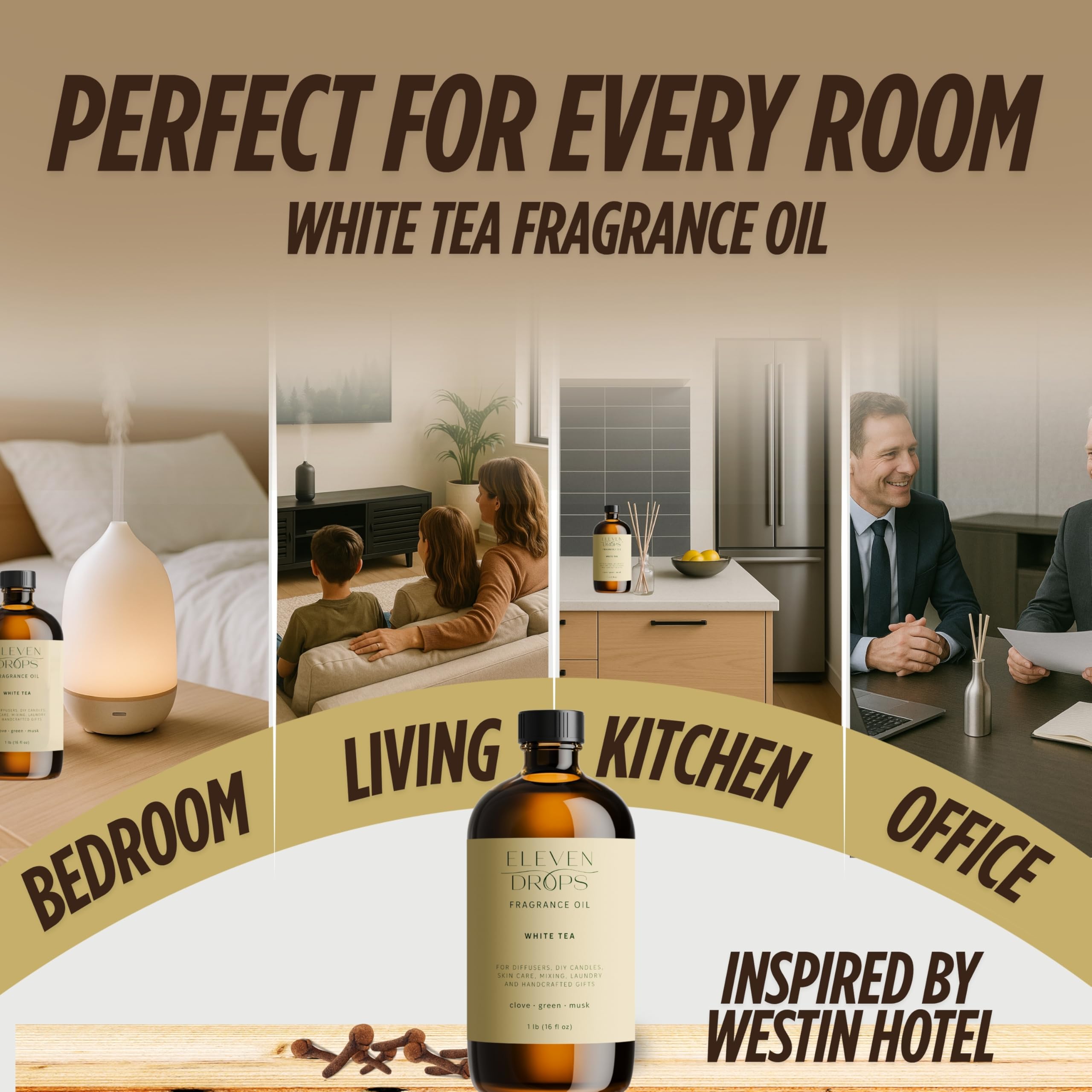 White Tea Essential Diffuser Oil - Premium Luxurious Fragrance Oil