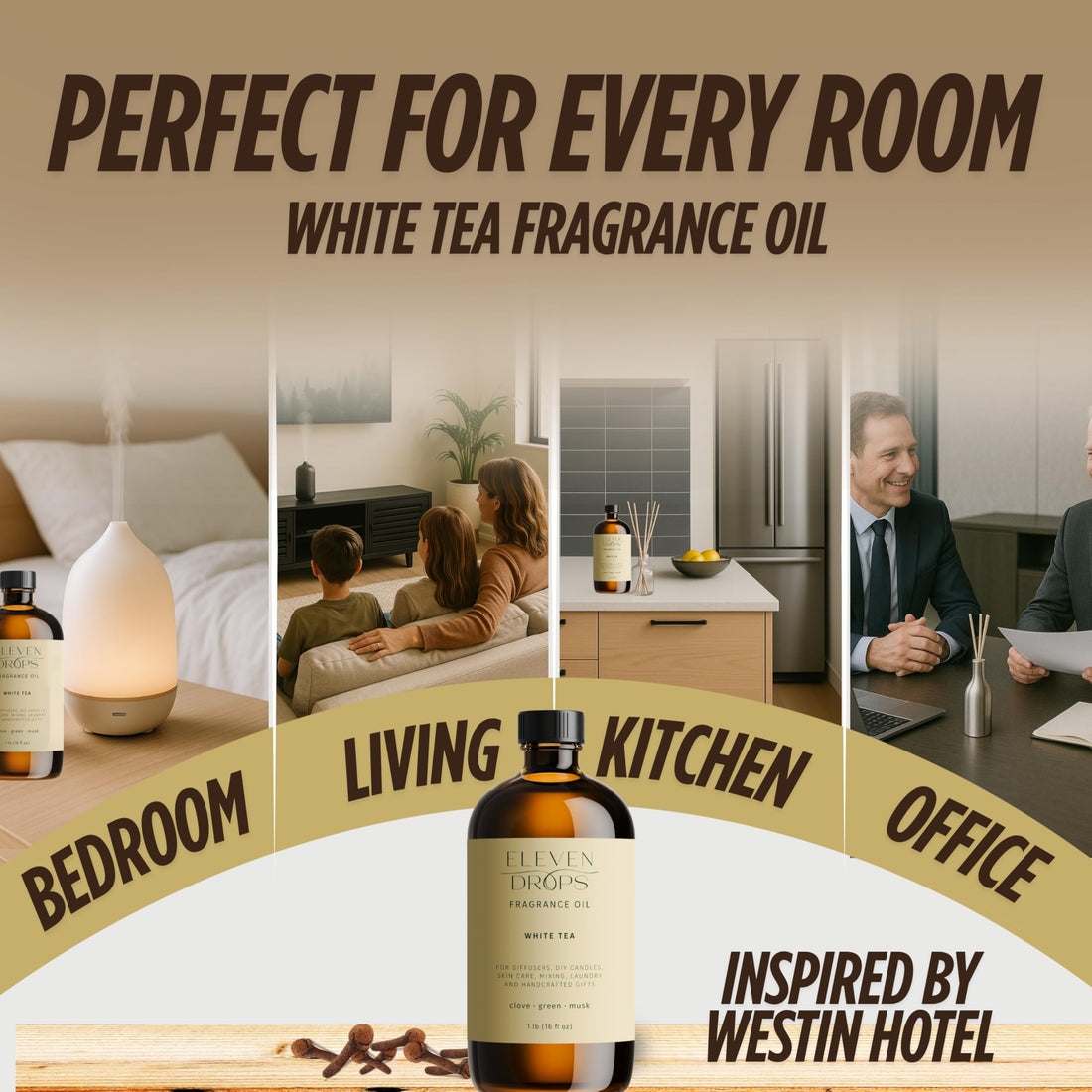 White Tea Essential Diffuser Oil - Premium Luxurious Fragrance Oil
