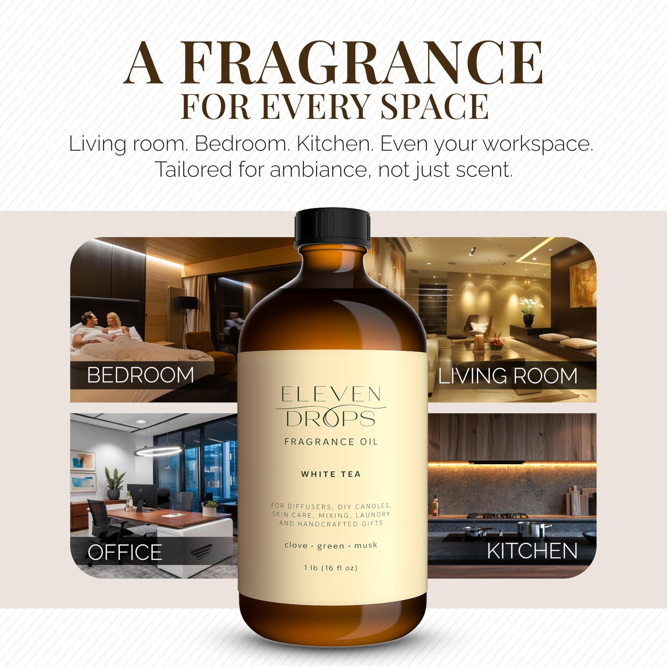 White Tea Essential Diffuser Oil - Premium Luxurious Fragrance Oil