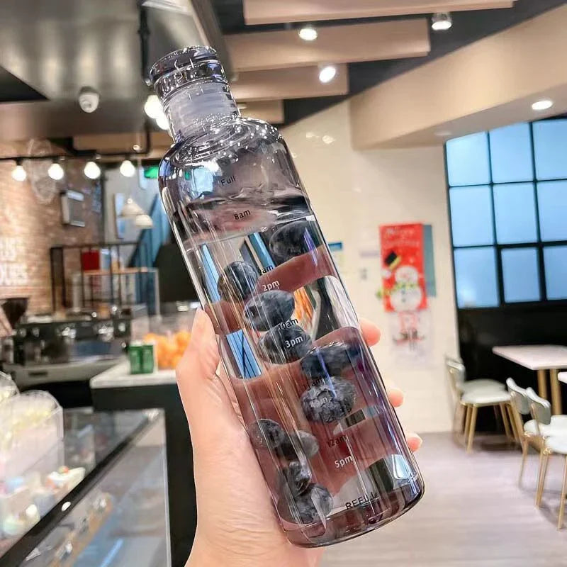 Couple Plastic Water Bottle with Time Scale