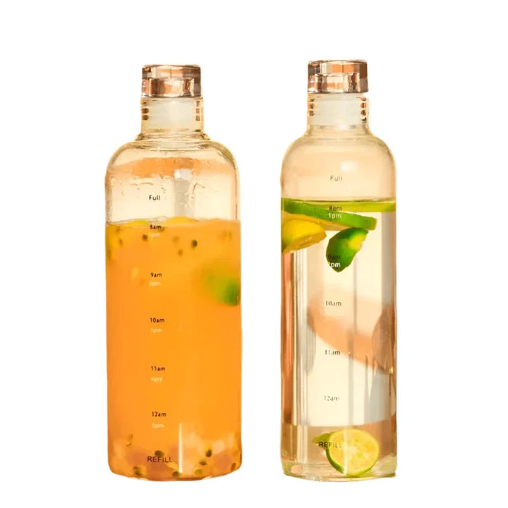 Couple Plastic Water Bottle with Time Scale