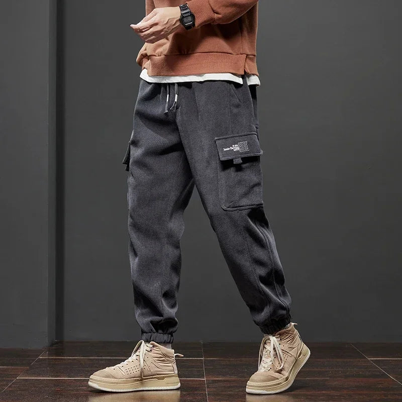 Men's Armygreen  Gray  and Black Cargo Joggers