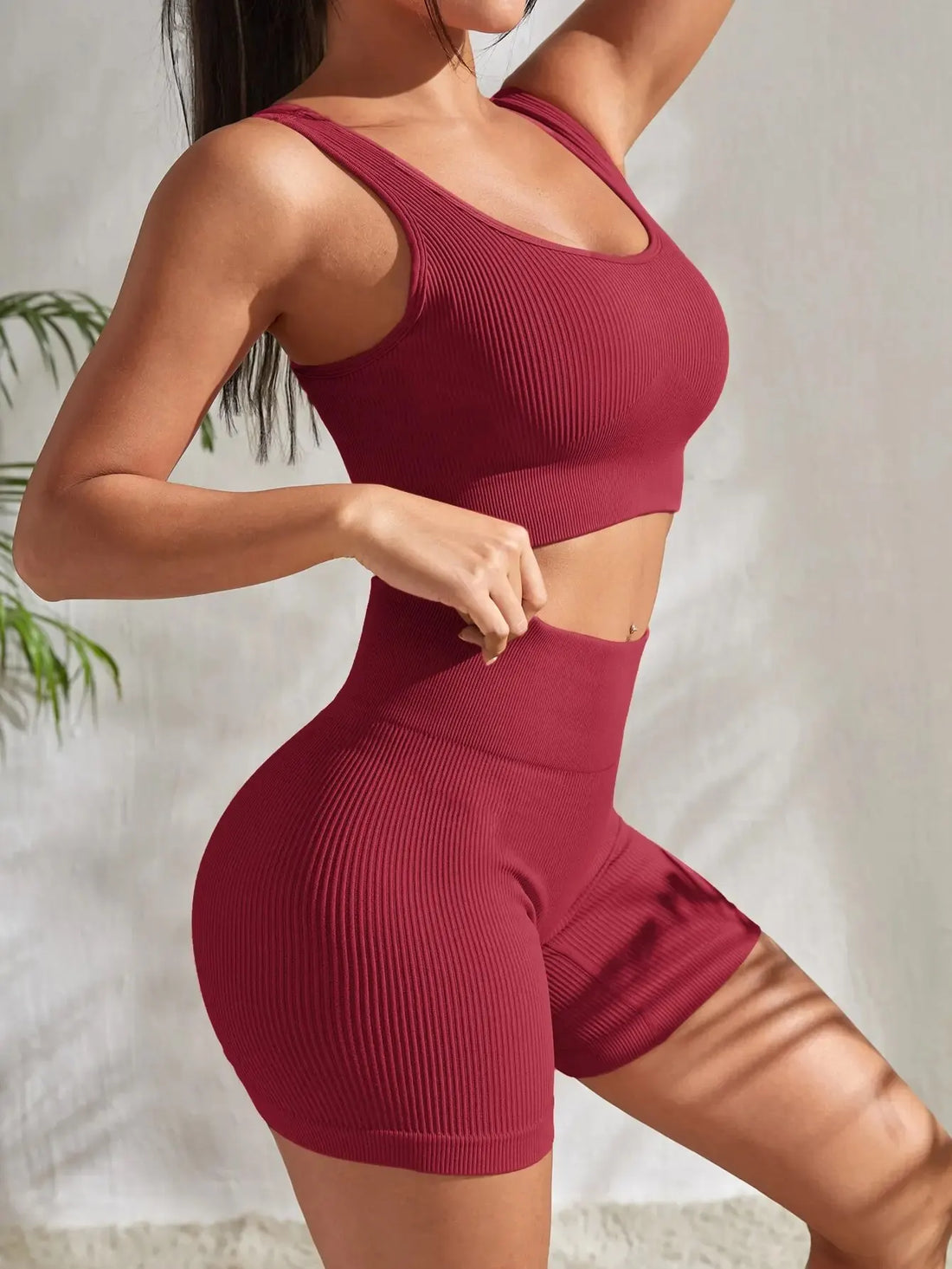 High Waisted Ribbed Workout Sets