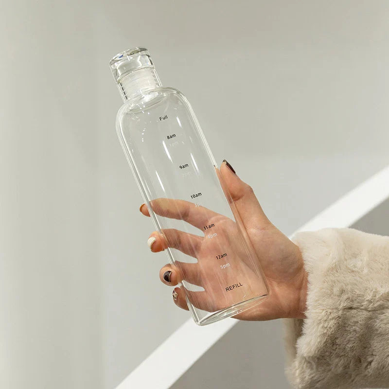 Couple Plastic Water Bottle with Time Scale