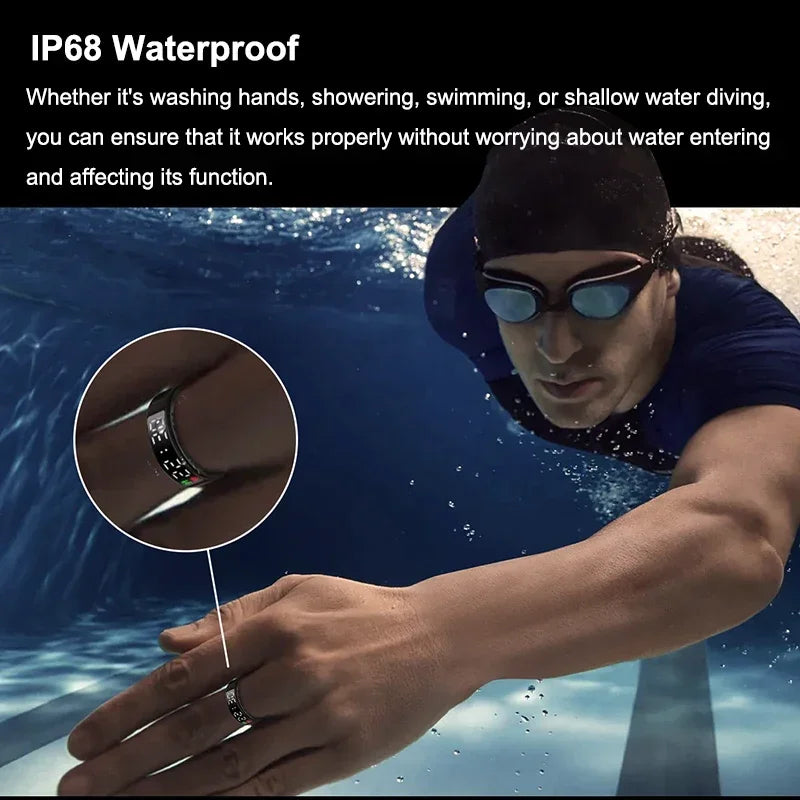 Smart Ring Multifunctional Health Tracker Heart Rate Blood Oxygen Monitor Brush Tiktok Waterproof Men Women Ring Sleep Fitness