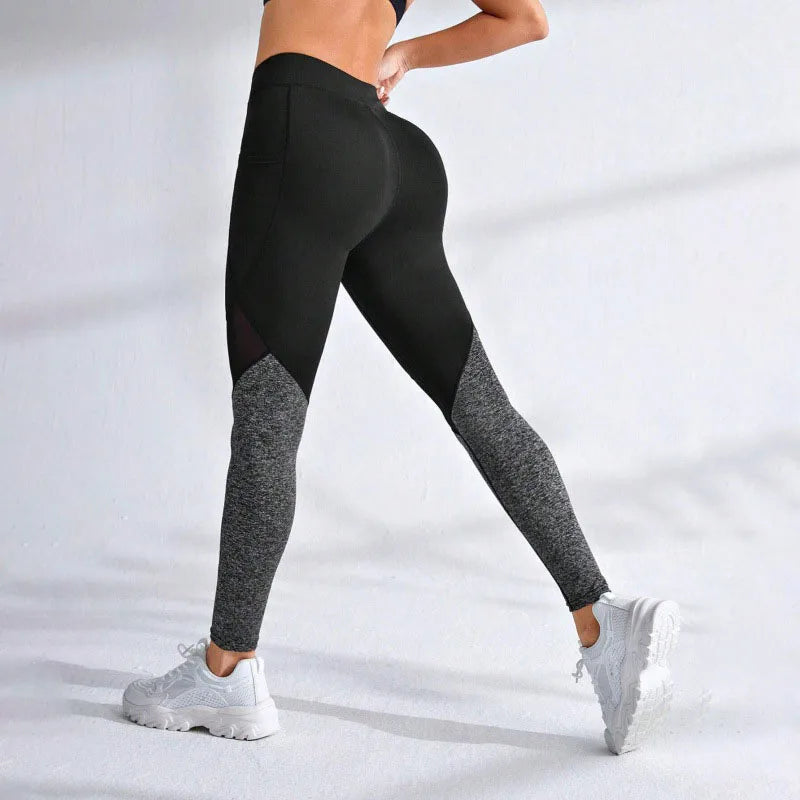 Sleek Mesh Leggings with Pockets