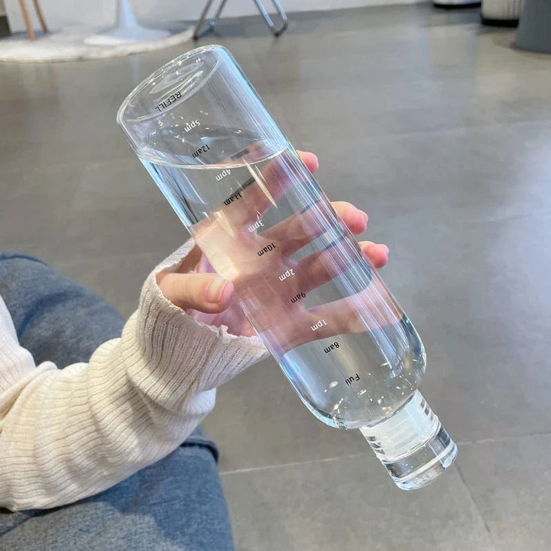 Couple Plastic Water Bottle with Time Scale