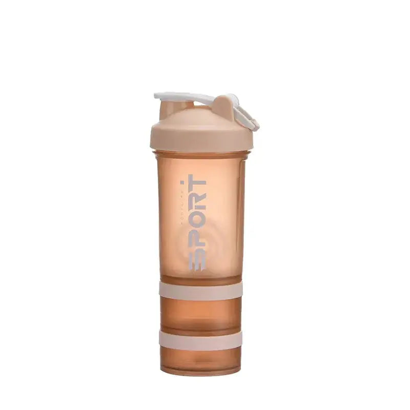 450ml Plastic Water Bottle Three Layer Protein Shaker