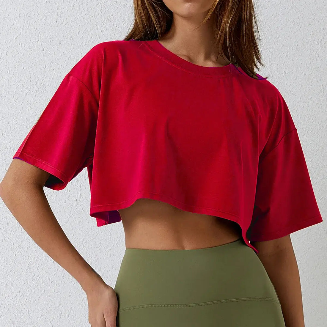 New Sport T-Shirt: Loose Cotton Crop Top for Dance & Gym