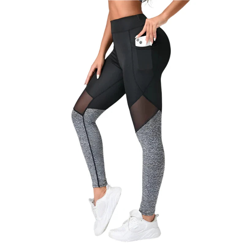 Sleek Mesh Leggings with Pockets