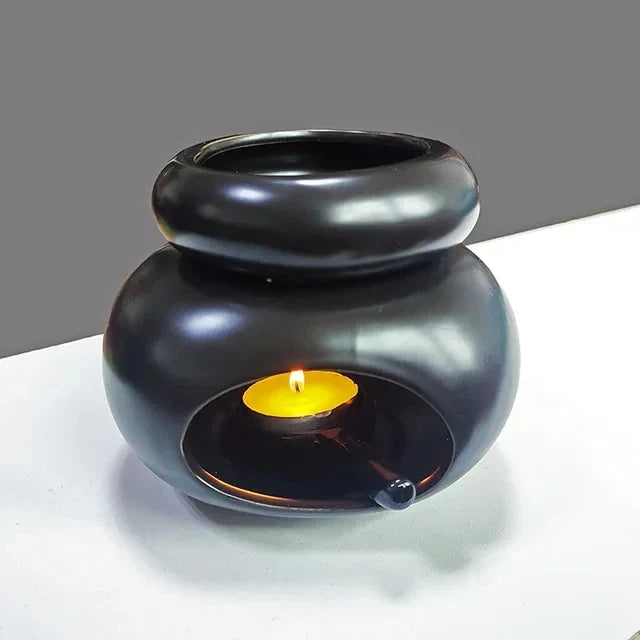 3 in 1 Candle heating holder Ceramics Essential Oil incense Burner Big Capacity Aromatherapy Oil Lamp Candlestick Home Fragrance