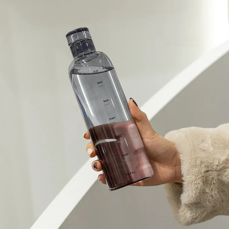 Couple Plastic Water Bottle with Time Scale
