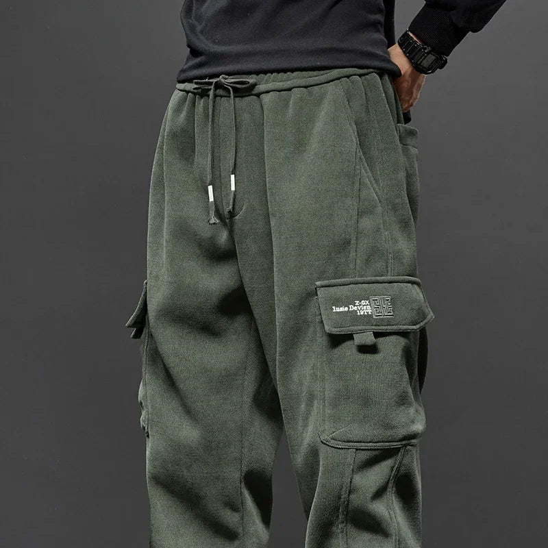 Men's Armygreen  Gray  and Black Cargo Joggers