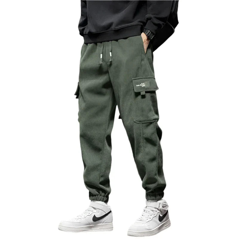 Men's Armygreen  Gray  and Black Cargo Joggers