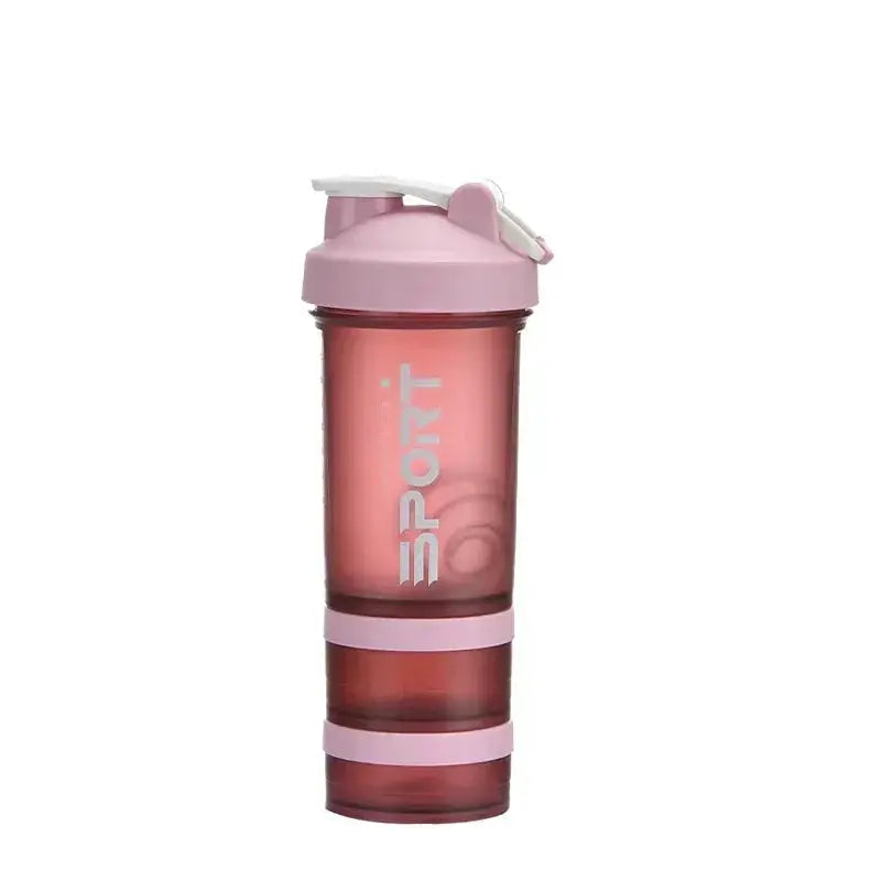 450ml Plastic Water Bottle Three Layer Protein Shaker