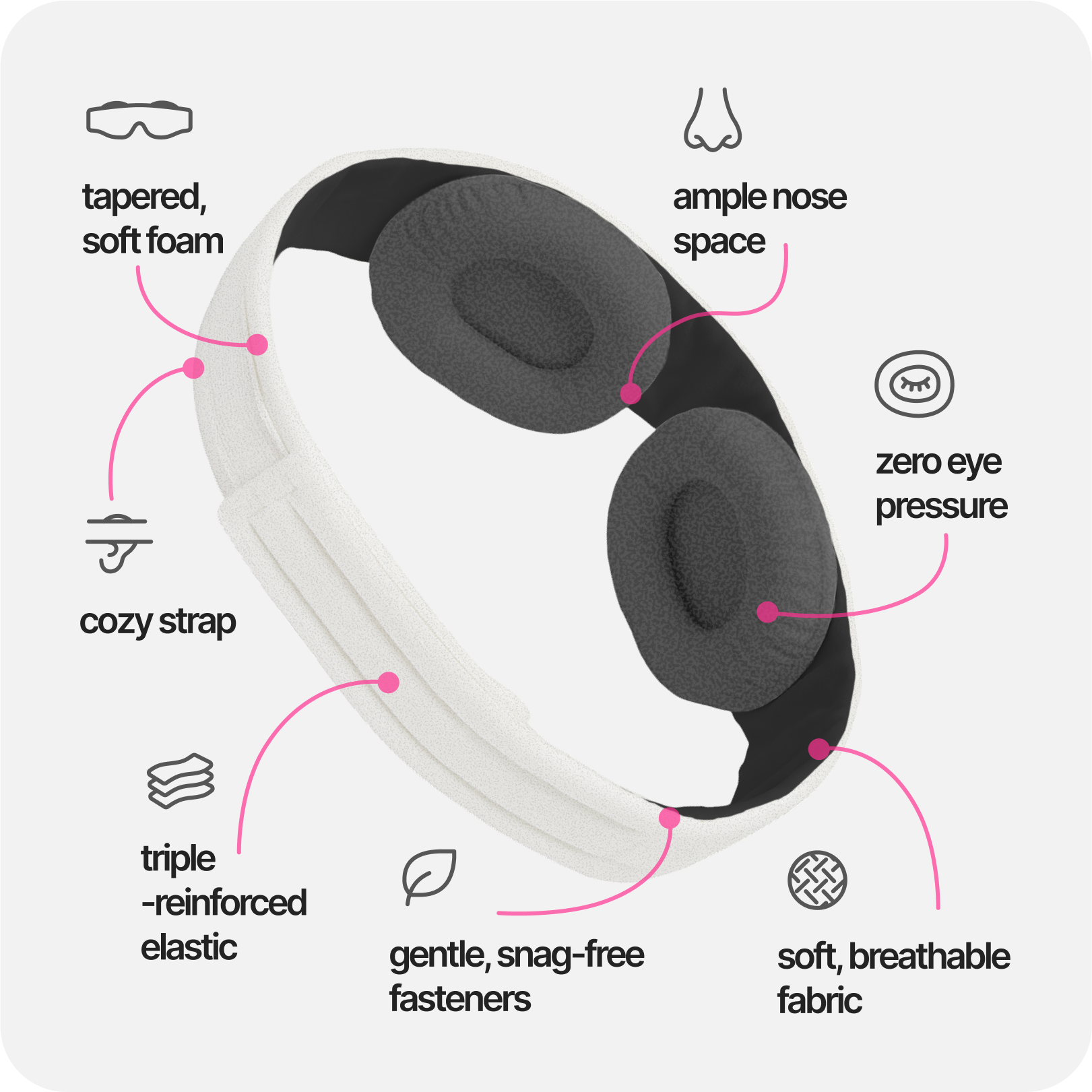 Eclipse Sleep Mask (Pearl White)