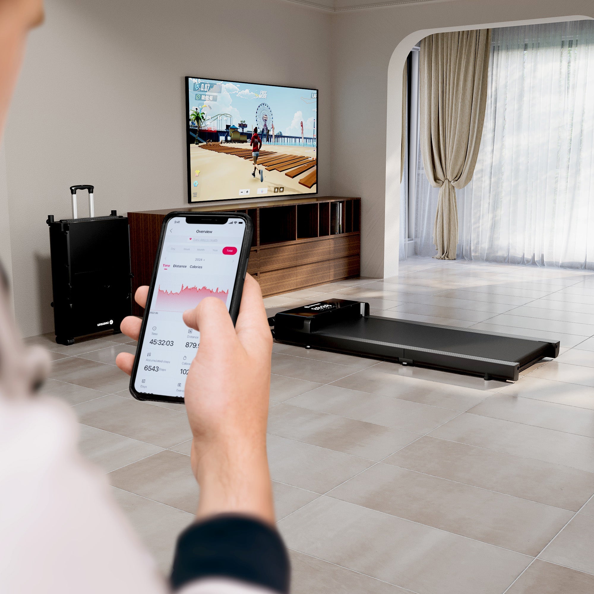 DeerRun Z20 Foldable Walking Pad Treadmill – Ultra Compact with LED Display