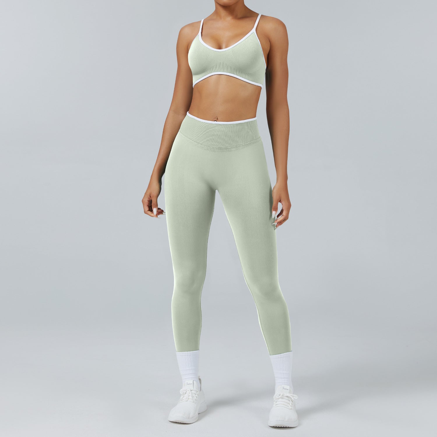Seamless Back-Support Running Quick-Drying Yoga And Fitness Apparel Set